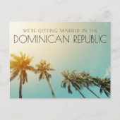 ドミニカ共和国ビーチ結婚式日付の保存 案内ポストカード (正面)