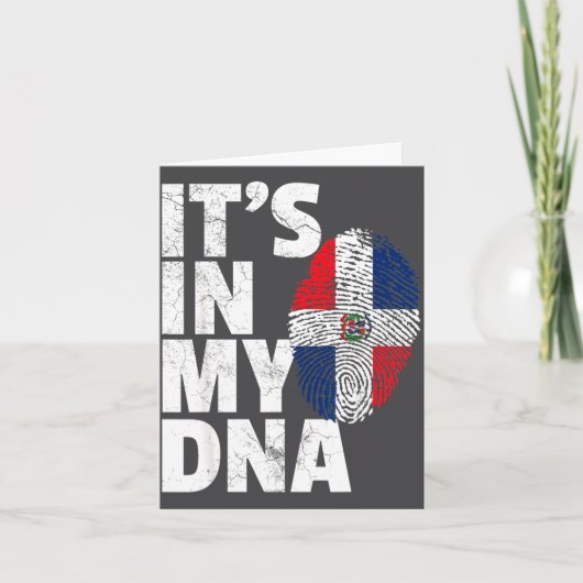 ドミニカ共和国フラグクリスマスのTシャツDNA カード (正面)