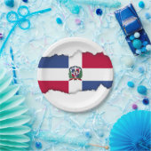 ドミニカ共和国フラグ ペーパープレート (パーティー)