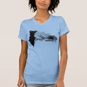 ドミニカ共和国フラワーマップトロピカルハイビスカス Tシャツ