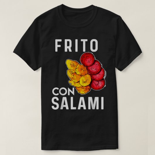 ドミニカ共和国フードフリットCon Salami Plantain Tシャツ (デザイン正面)