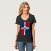 ドミニカ共和国プライドDR国旗の掲揚 Tシャツ (正面フル)