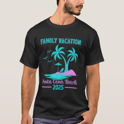 ドミニカ共和国プンタカナビーチ家族旅行 Tシャツ (正面)