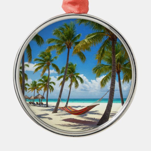 ドミニカ共和国プンタカナビーチ旅行 メタルオーナメント (正面)