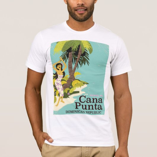 ドミニカ共和国プンタカナ旅行ポスター Tシャツ (正面)