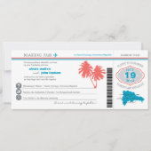 ドミニカ共和国ボーディングパスウェディング招待状 招待状 (正面)