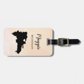 ドミニカ共和国マップスーツケースタグ、ウェディングパーティー ラゲッジタグ (正面横)