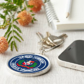 ドミニカ共和国ラウンドエンブレム キーホルダー (側面)