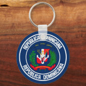 ドミニカ共和国ラウンドエンブレム キーホルダー (正面)