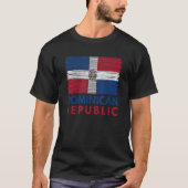 ドミニカ共和国ルート伝統国旗 Tシャツ (正面)