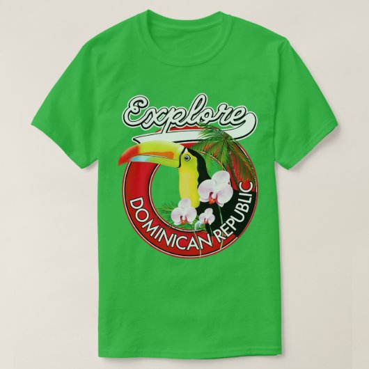 ドミニカ共和国レトロを探索 Tシャツ (デザイン正面)