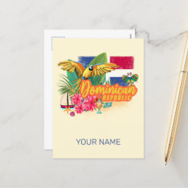 ドミニカ共和国レトロカリブのアイランドオウム シーズンポストカード