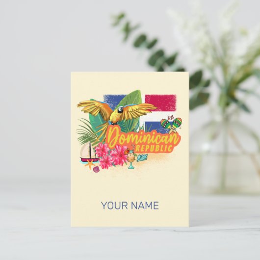 ドミニカ共和国レトロカリブのアイランドオウム シーズンポストカード (スタンド正面)