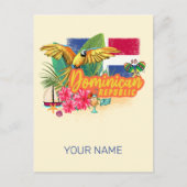 ドミニカ共和国レトロカリブのアイランドオウム シーズンポストカード (正面)