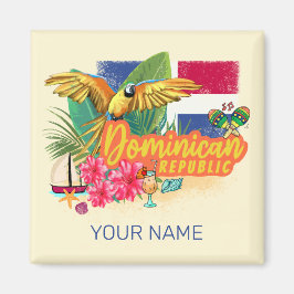 ドミニカ共和国レトロカリブのアイランドオウム マグネット