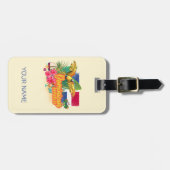 ドミニカ共和国レトロカリブのアイランドオウム ラゲッジタグ (正面横)