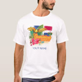 ドミニカ共和国レトロカリブのアイランドオウム Tシャツ (正面)
