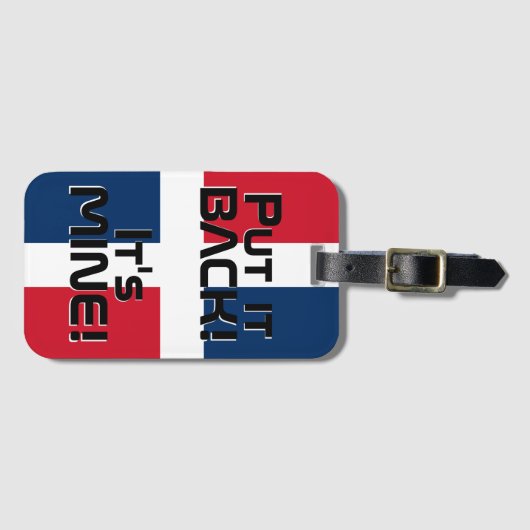 ドミニカ共和国国おもしろい旗 ラゲッジタグ (正面横)