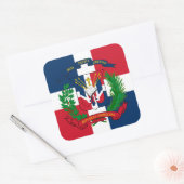 ドミニカ共和国国旗とコート・オブ・アームズ スクエアシール (封筒)