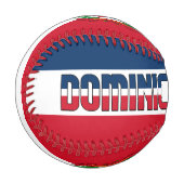 ドミニカ共和国国旗と紋章 野球ボール (正面左)