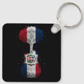 ドミニカ共和国国旗のギターミュージシャン音楽 キーホルダー (裏面)