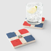 ドミニカ共和国国旗のコースター ストーンコースター (横)