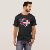 ドミニカ共和国国旗のシャツハーフドミニカアメリカ Tシャツ (正面フル)