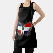 ドミニカ共和国国旗のシャツバタフライの図 エプロン (インサイチュ)