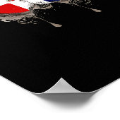 ドミニカ共和国国旗のシャツバタフライグラフィック ポスター (角)