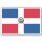 ドミニカ共和国国旗のステッカー シール (正面)