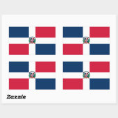 ドミニカ共和国国旗のステッカー 長方形シール (シート)