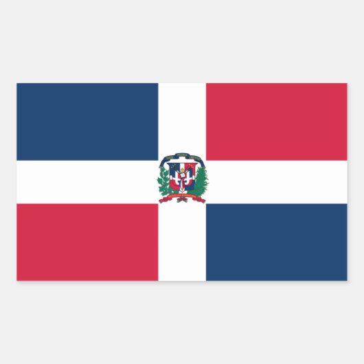 ドミニカ共和国国旗のステッカー 長方形シール (正面)
