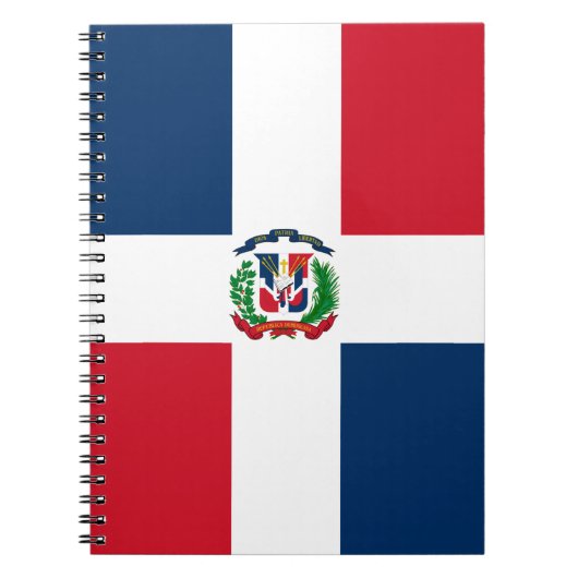 ドミニカ共和国国旗のスパイラルフォトノートブック ノートブック (正面)