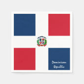ドミニカ共和国国旗のパーティーファッション/スポーツファン スタンダードカクテルナプキン (正面)