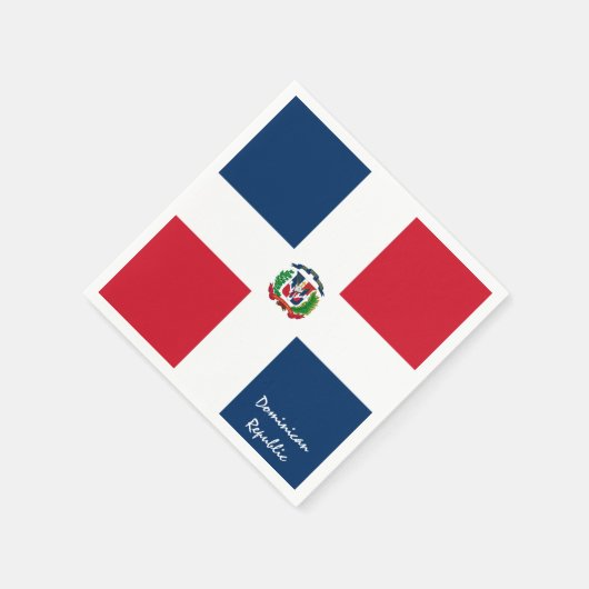 ドミニカ共和国国旗のパーティーファッション/スポーツファン スタンダードカクテルナプキン (角)