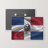 ドミニカ共和国国旗のボタン 缶バッジ (正面/裏面)