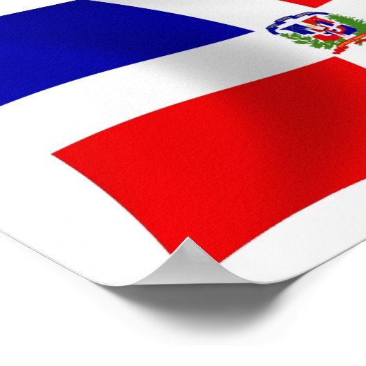ドミニカ共和国国旗のポスタープリント ポスター (角)