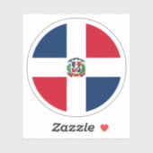 ドミニカ共和国国旗の丸いシール シール (シート)