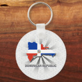 ドミニカ共和国国旗の地図2.0 キーホルダー (正面)