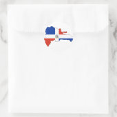 ドミニカ共和国国旗の地図 ラウンドシール (バッグ)