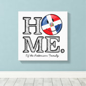 ドミニカ共和国国旗の引っ越し祝いパーティー キャンバスプリント (インサイチュ (ウッドフロア))