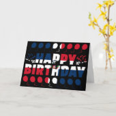 ドミニカ共和国国旗の愛国的誕生日 カード (黄色い花)