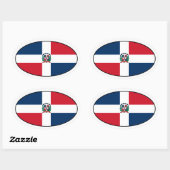 ドミニカ共和国国旗の楕円ステッカー 楕円形シール (シート)