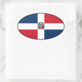 ドミニカ共和国国旗の楕円ステッカー 楕円形シール (バッグ)