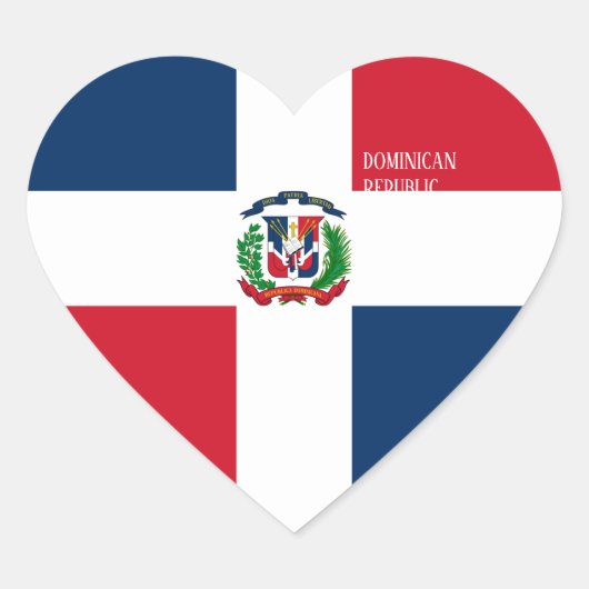ドミニカ共和国国旗の素晴らしい愛国心 ハートシール (正面)