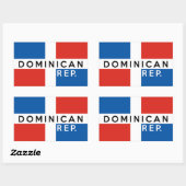 ドミニカ共和国国旗の記号名文字 長方形シール (シート)