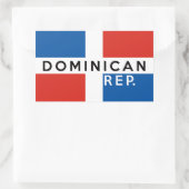 ドミニカ共和国国旗の記号名文字 長方形シール (バッグ)