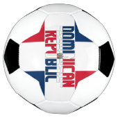 ドミニカ共和国国旗三色愛国  サッカーボール (回転)