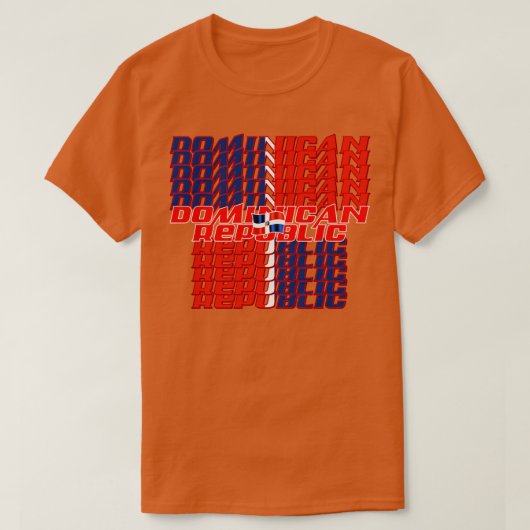 ドミニカ共和国国旗2 Tシャツ (デザイン正面)