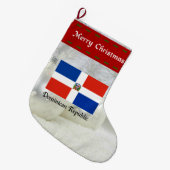 ドミニカ共和国国旗、カスタムデザイン ラージクリスマスストッキング (正面 (吊り時))